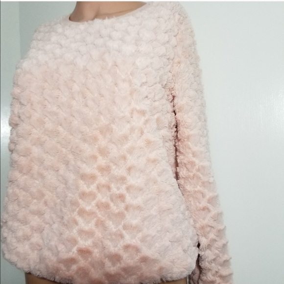 Xhilaration Peach Fuzzy Sweater - Picture 2 of 5
